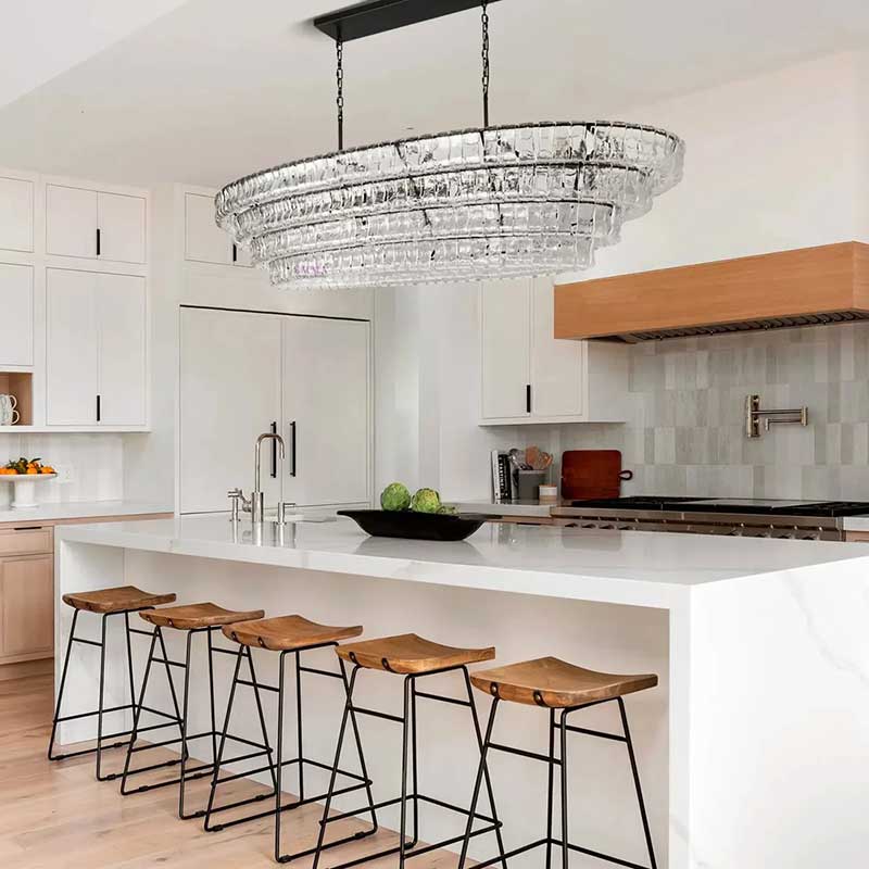 KL Ghiaccios Glass Oval Chandelier 54" 65"