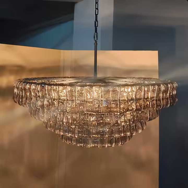 KL Ghiaccios Round Glass Chandelier 36" 48"