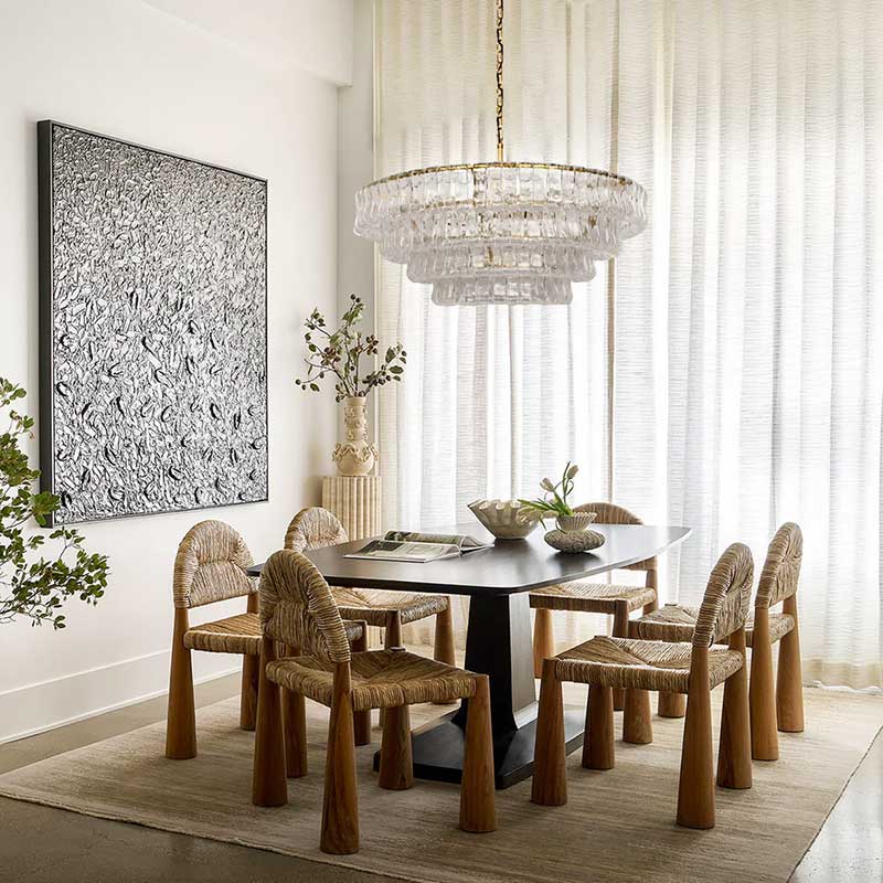KL Ghiaccios Round Glass Chandelier 36" 48"