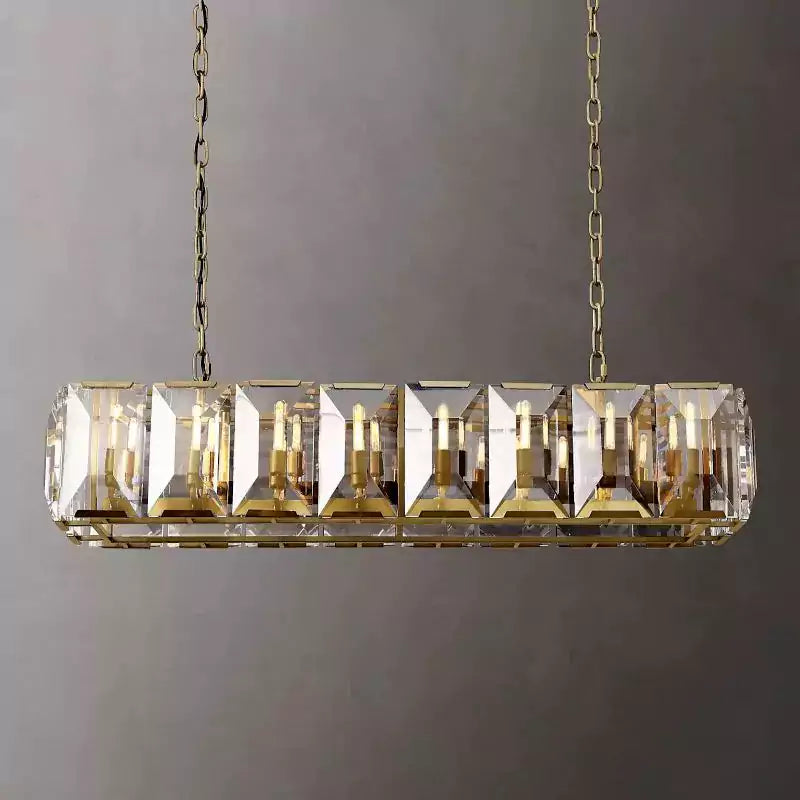 KL Harlew Crystal Rectangular Chandelier 54"