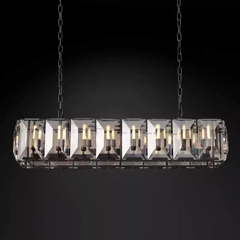 KL Harlew Crystal Rectangular Chandelier 54"
