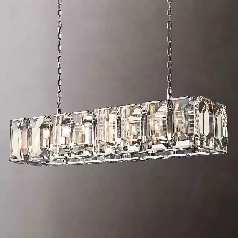 KL Harlew Crystal Rectangular Chandelier 54"