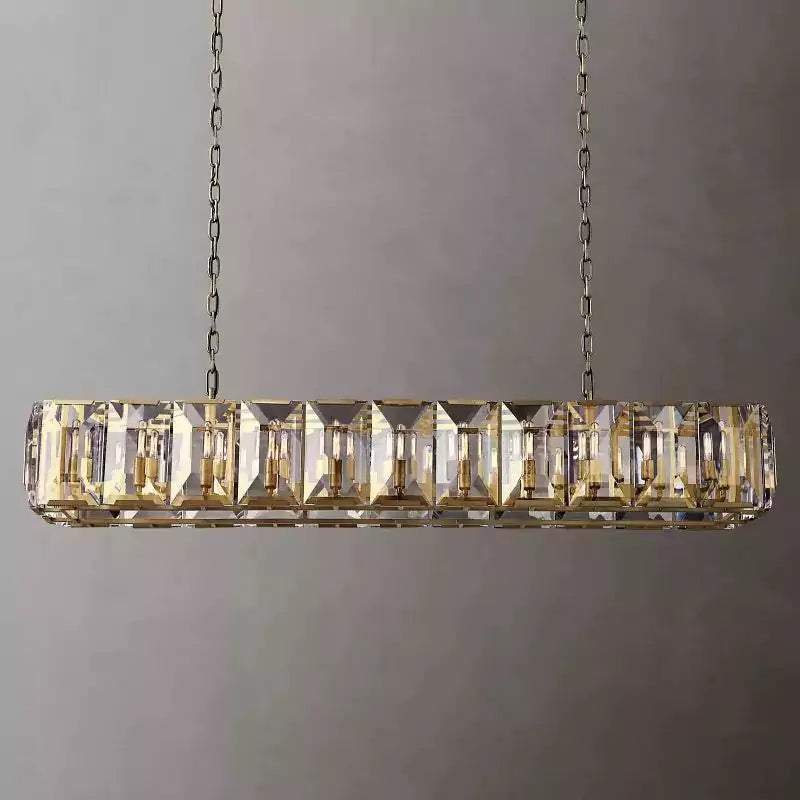 KL Harlew Crystal Rectangular Chandelier 74"
