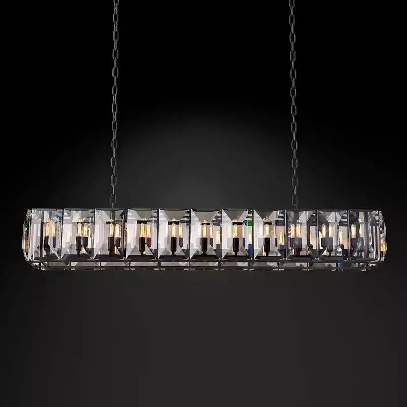 KL Harlew Crystal Rectangular Chandelier 74"