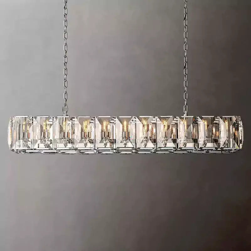 KL Harlew Crystal Rectangular Chandelier 74"