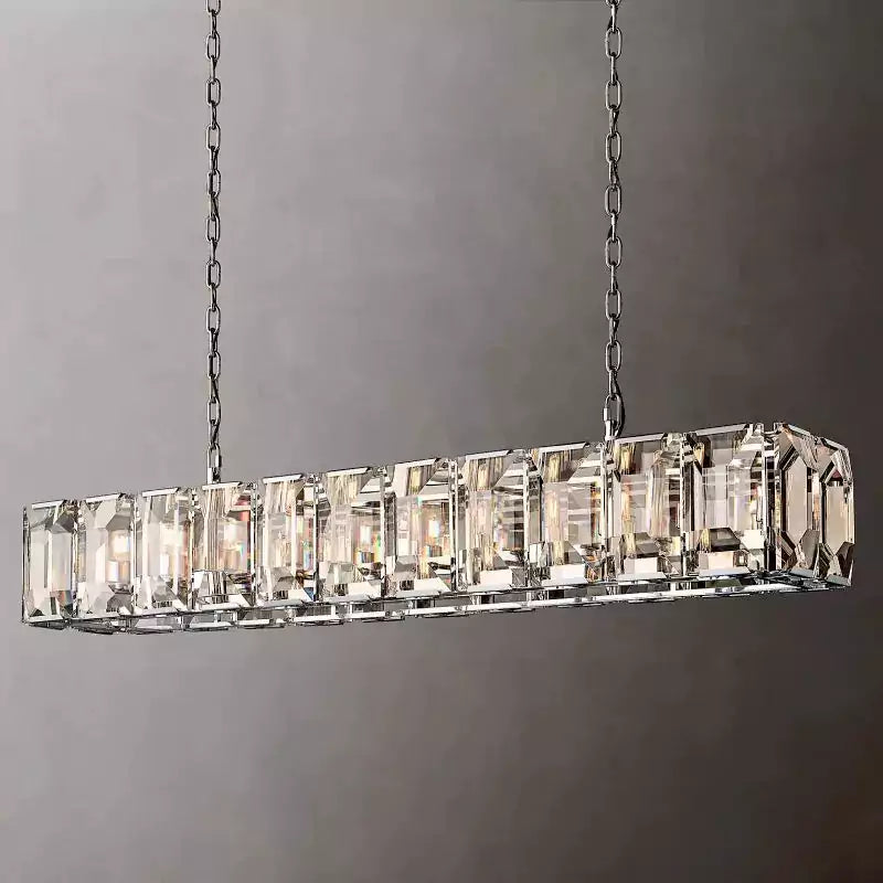 KL Harlew Crystal Rectangular Chandelier 74"