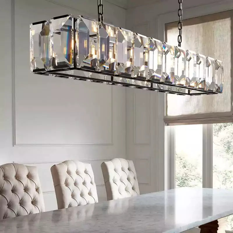 KL Harlew Crystal Rectangular Chandelier 74"