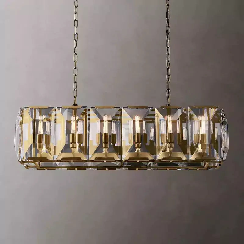 KL Harlew Crystal Rectangular Chandelier 42"