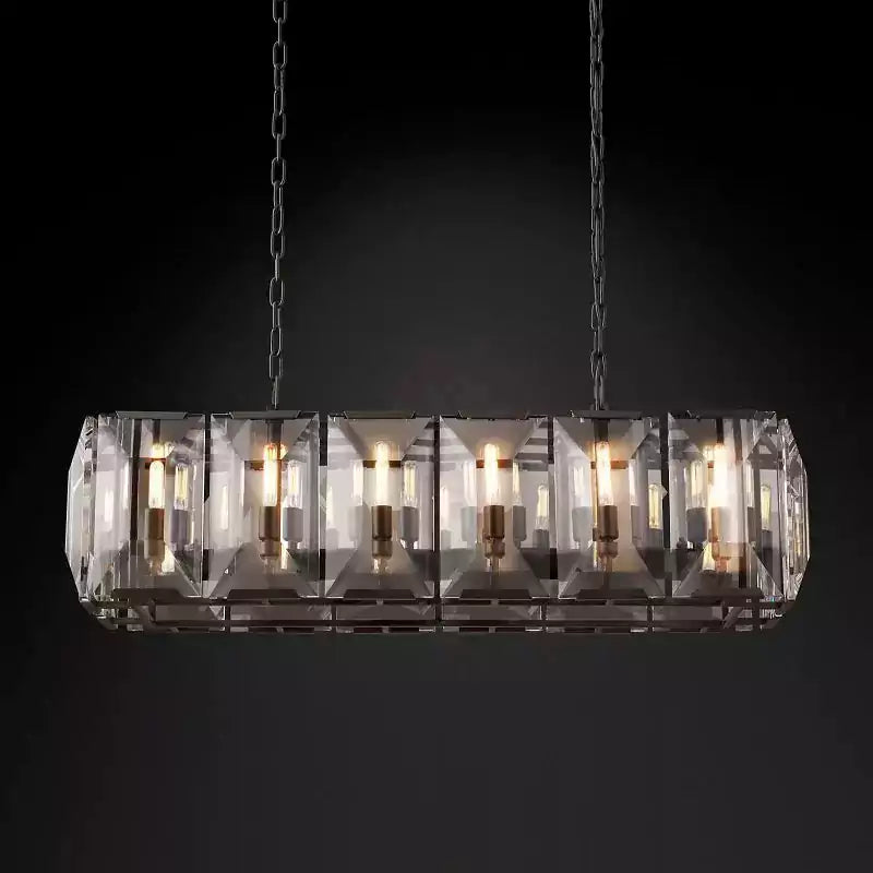 KL Harlew Crystal Rectangular Chandelier 42"