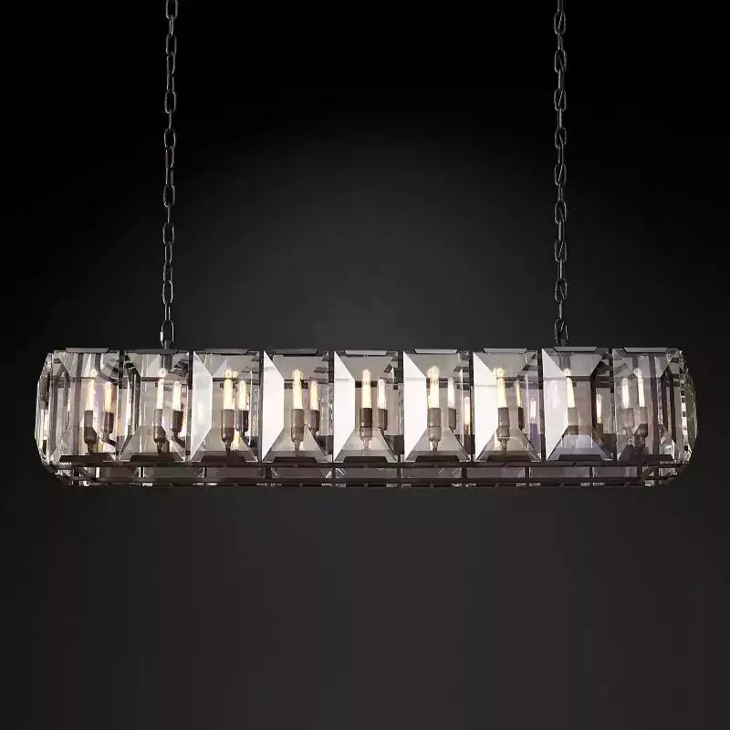 KL Harlew Crystal Rectangular Chandelier 62"