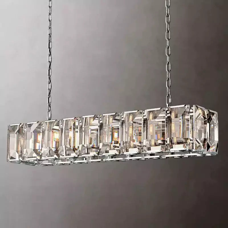 KL Harlew Crystal Rectangular Chandelier 62"