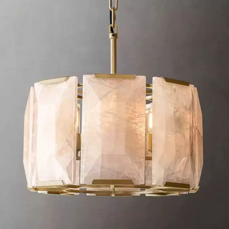 KL Harlew Alabaster Round Chandelier 19"