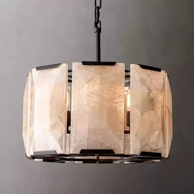 KL Harlew Alabaster Round Chandelier 19"