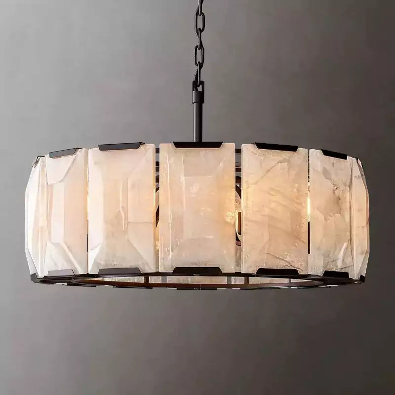 KL Harlew Alabaster Round Chandelier 31"
