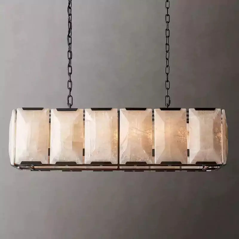 KL Harlew Alabaster Rectangular Chandelier 42"