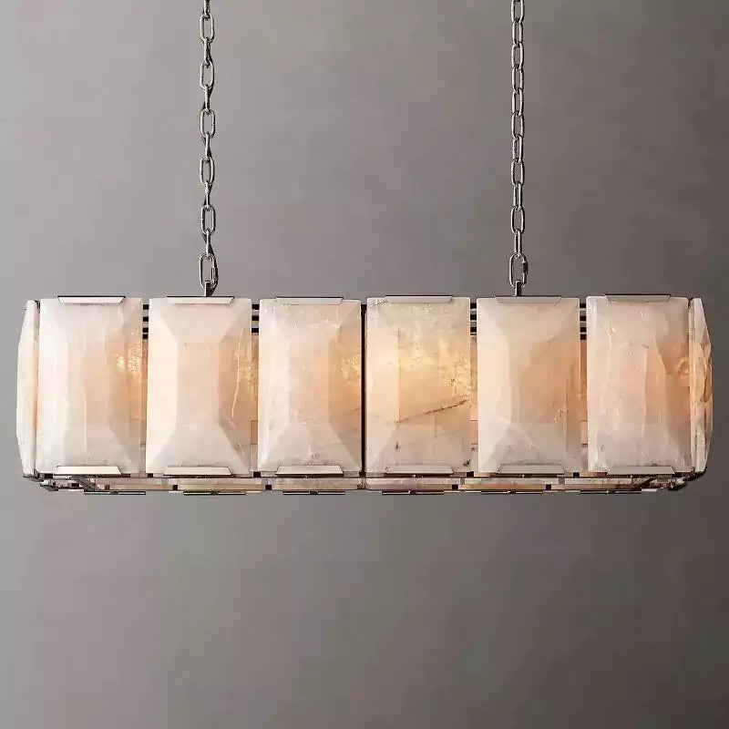 KL Harlew Alabaster Rectangular Chandelier 42"