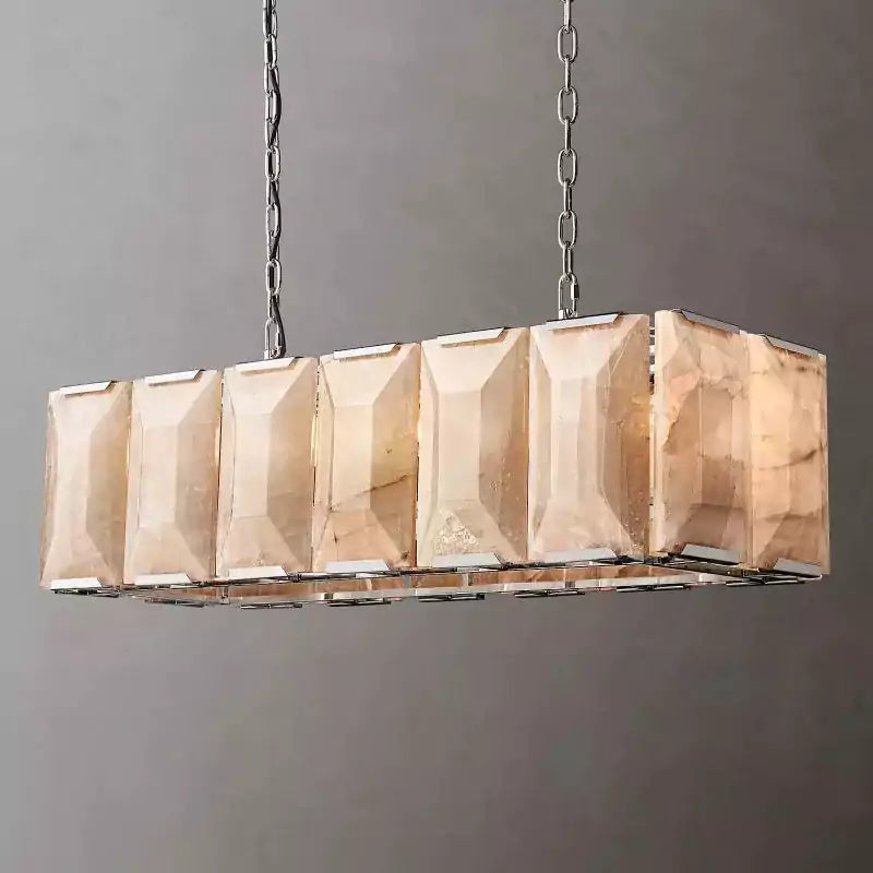 KL Harlew Alabaster Rectangular Chandelier 42"