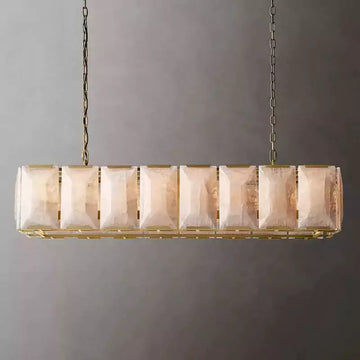 KL Harlew Alabaster Rectangular Chandelier 54"