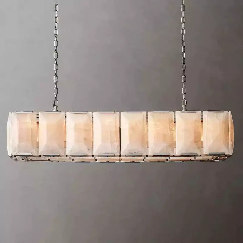 KL Harlew Alabaster Rectangular Chandelier 54"