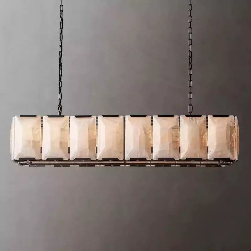 KL Harlew Alabaster Rectangular Chandelier 54"
