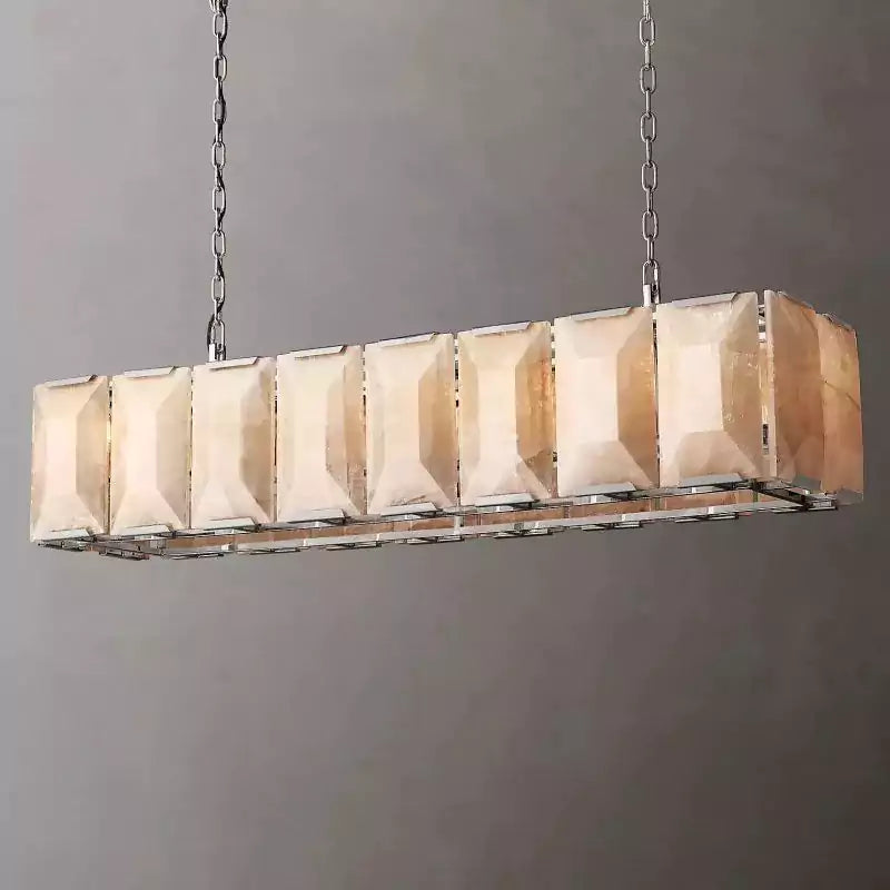 KL Harlew Alabaster Rectangular Chandelier 54"