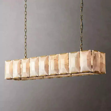 KL Harlew Alabaster Rectangular Chandelier 62"