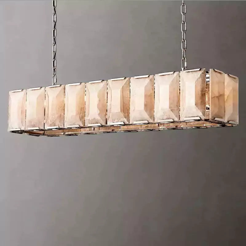 KL Harlew Alabaster Rectangular Chandelier 62"