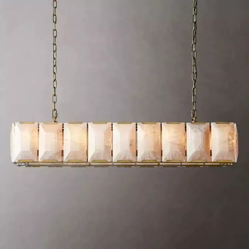 KL Harlew Alabaster Rectangular Chandelier 62"