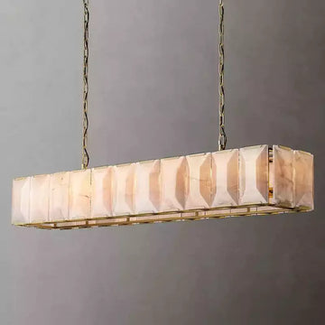 KL Harlew Alabaster Rectangular Chandelier 74"