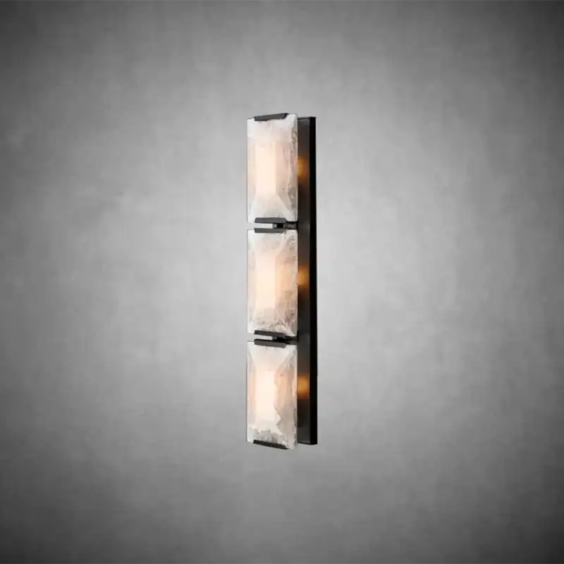 KL Harlew Alabaster Triple Sconce