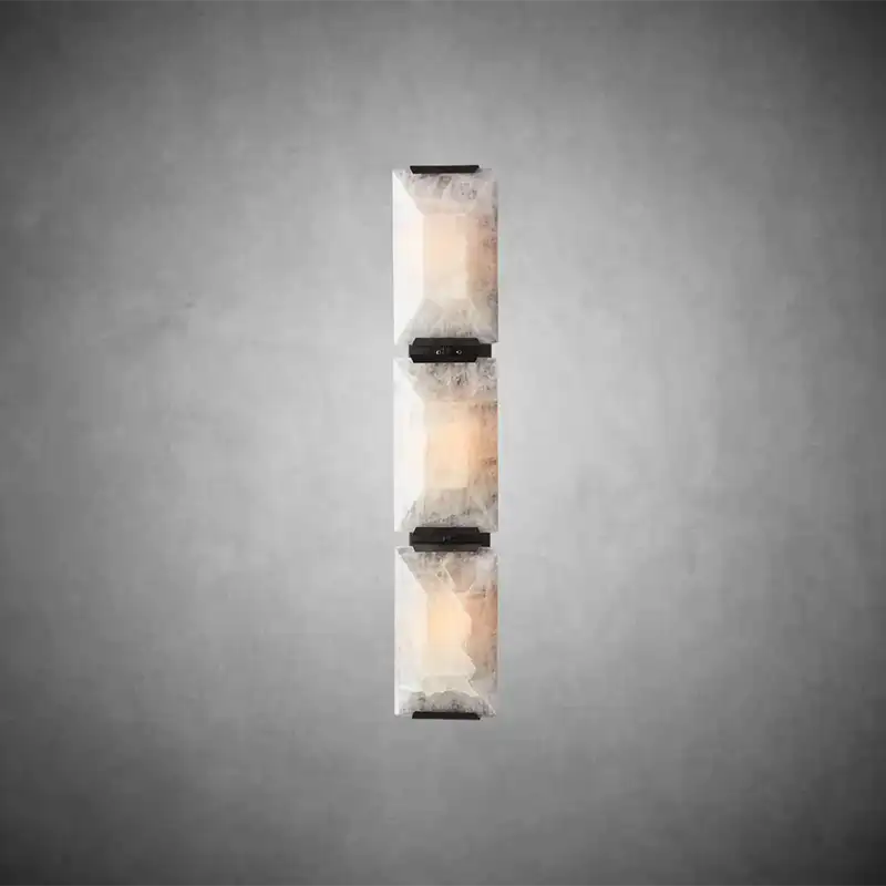 KL Harlew Alabaster Triple Sconce