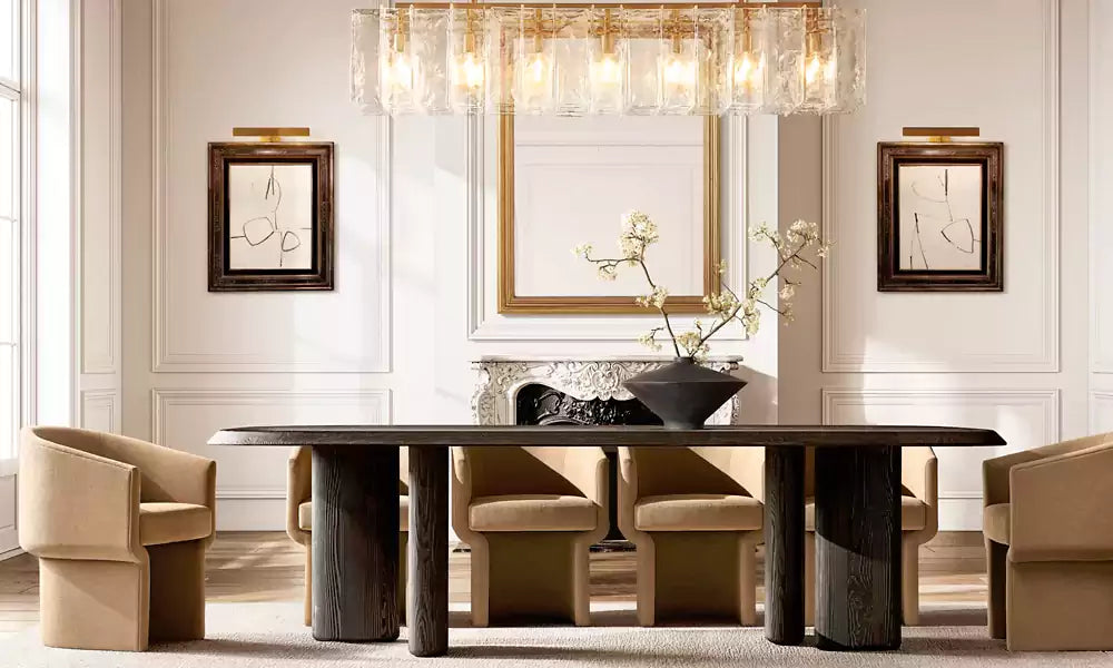 KL Latta Clear Glass Rectangular Chandelier 49"