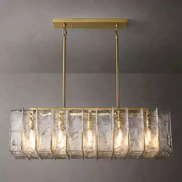 KL Latta Clear Glass Rectangular Chandelier 49"
