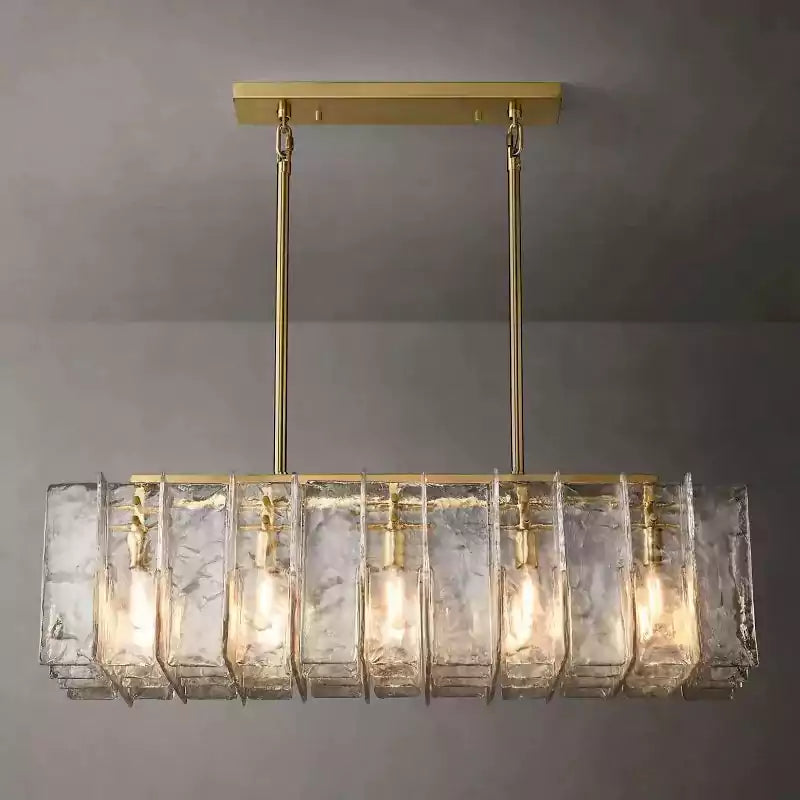 KL Latta Clear Glass Rectangular Chandelier 49"