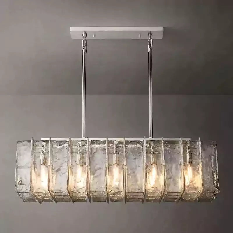 KL Latta Clear Glass Rectangular Chandelier 49"