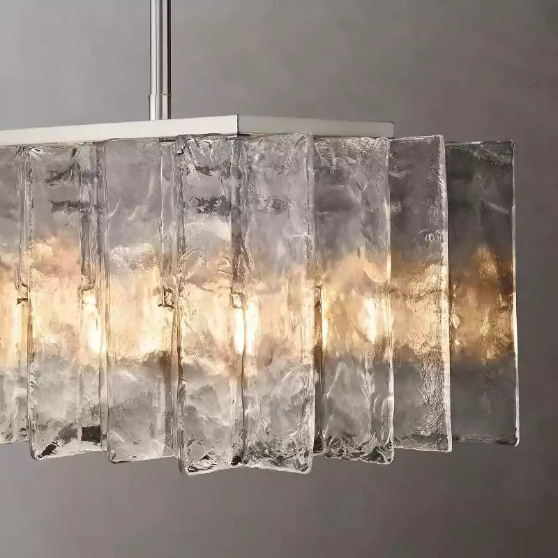 KL Latta Clear Glass Rectangular Chandelier 49"