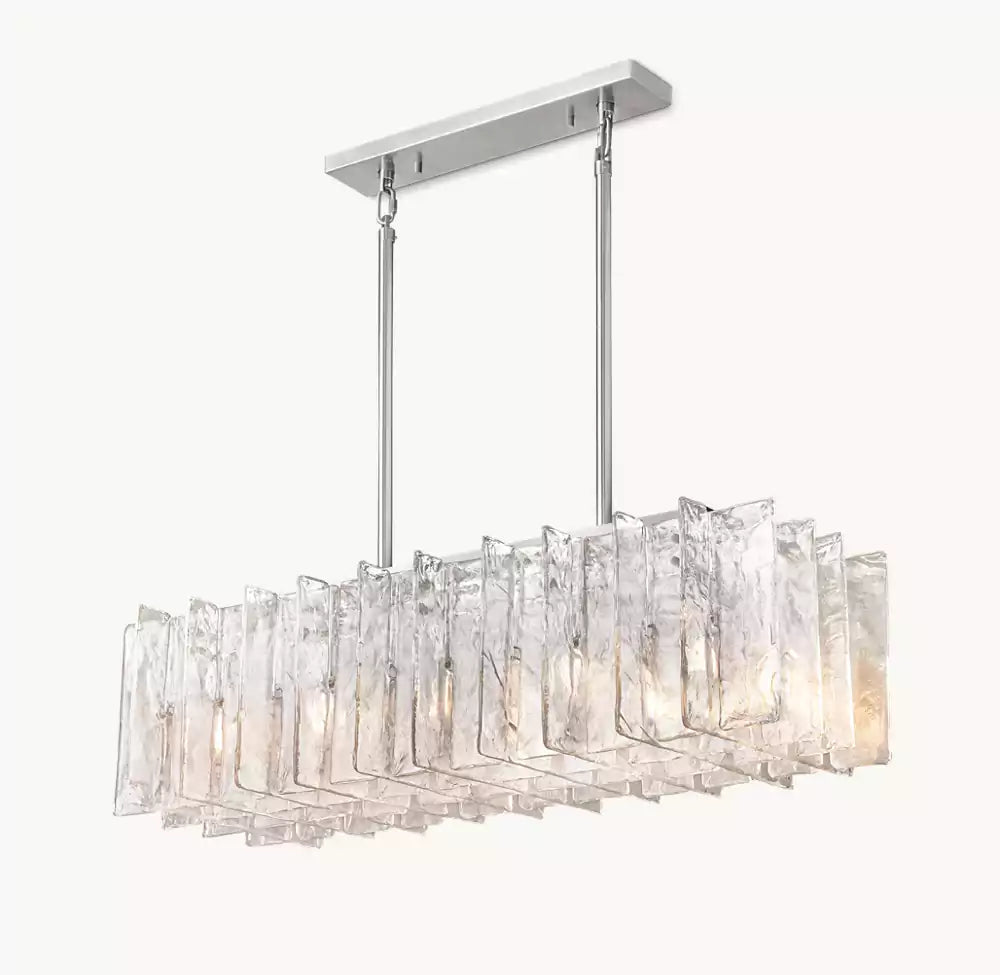 KL Latta Clear Glass Rectangular Chandelier 49"