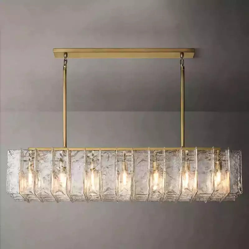 KL Latta Clear Glass Rectangular Chandelier 67"