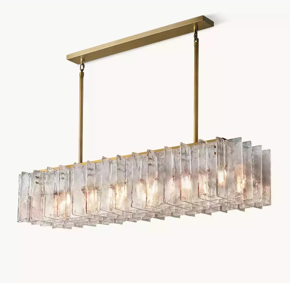 KL Latta Clear Glass Rectangular Chandelier 67"