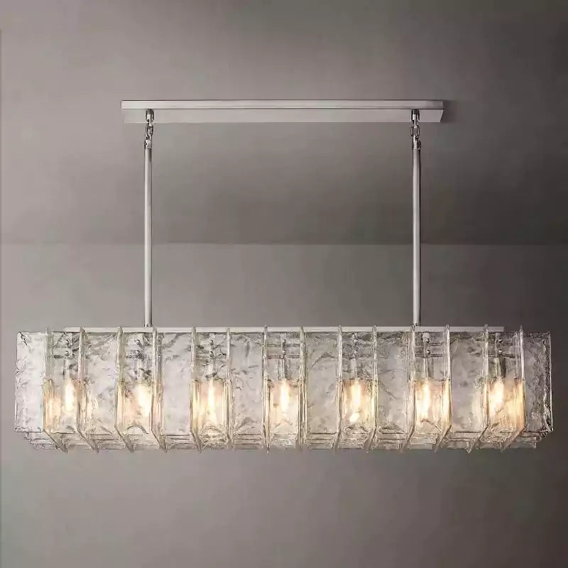 KL Latta Clear Glass Rectangular Chandelier 67"