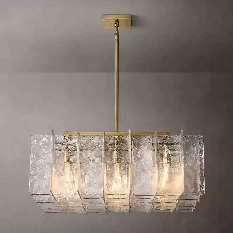 KL Latta Clear Glass Square Chandelier 37"