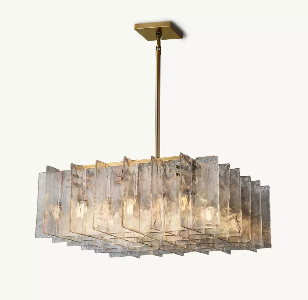 KL Latta Clear Glass Square Chandelier 37"