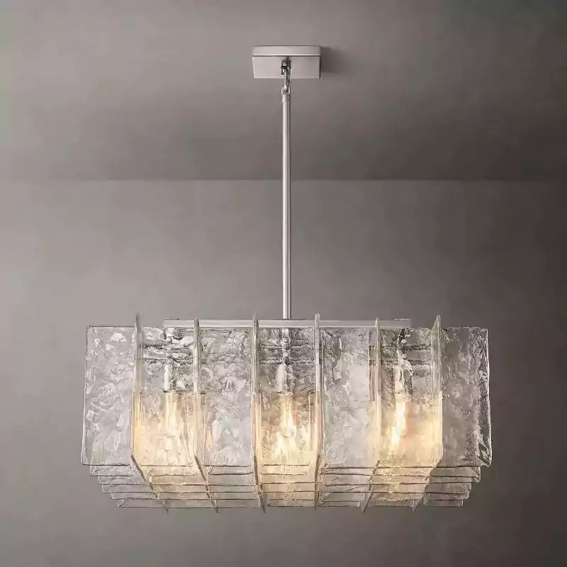 KL Latta Clear Glass Square Chandelier 37"