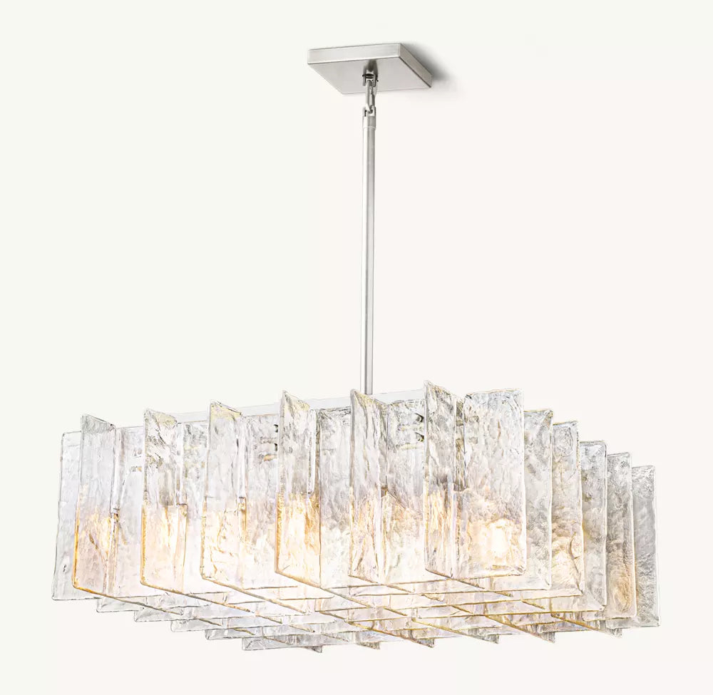 KL Latta Clear Glass Square Chandelier 37"