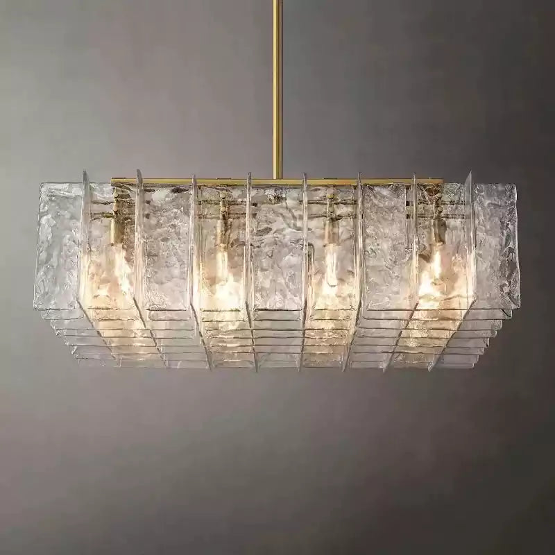 KL Latta Clear Glass Square Chandelier 49"
