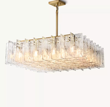 KL Latta Clear Glass Square Chandelier 49"