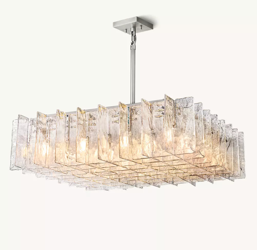 KL Latta Clear Glass Square Chandelier 49"