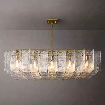 KL Latta Clear Glass Square Chandelier 60"