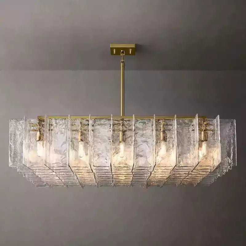 KL Latta Clear Glass Square Chandelier 60"