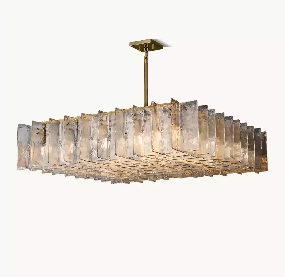 KL Latta Clear Glass Square Chandelier 60"